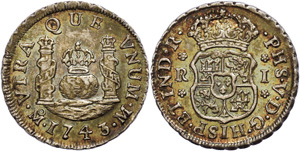 Mexiko Real, 1743, Philip V., KM ... 