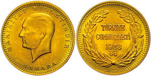 Turkey 100 piastre, 1967 (1923 / ... 