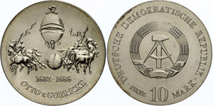 Münzen DDR  10 Mark, o.J., Probe ... 