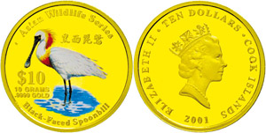Cook Islands  10 dollars, Gold, ... 