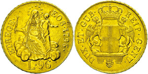 Italy  Genoa, 96 liras, Gold, ... 