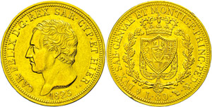 Italy  Sardinia, 80 liras, Gold, ... 