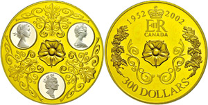 Canada  300 dollars, Gold, 2002, ... 