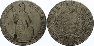 Peru  4 Reales, 1836, Arequipa, KM ... 