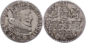 Polen  Dreigröscher, 1594, ... 