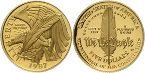 Coins USA  5 dollars, Gold, 1987, ... 