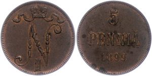 Finnland  5 Penniä, 1899, ... 