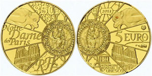 Frankreich  5 Euro, Gold, 2013, ... 