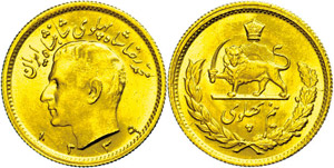 Iran  1/2 Pahlavi, Gold, 1960 ... 