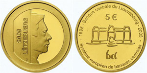 Luxembourg  5 Euro Gold, 2003, ... 