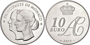 Monaco  10 Euro, 2011, fools about ... 