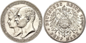 Mecklenburg-Schwerin 5 Mark, 1904, ... 