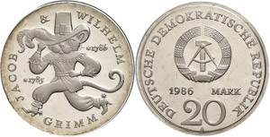 GDR 20 Mark, 1986 A, to the 200. ... 