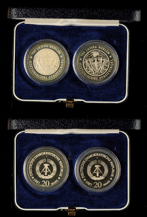Münzen DDR Münzset, 2 x 20 Mark, ... 