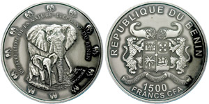 Benin 1500 Franc CFA, 2015, silver ... 