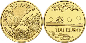 Finland 100 Euro, Gold, 2002, ... 