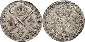 France 33 Sols aux insignes, 1707, ... 