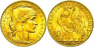 France 20 Franc, Gold, 1907, Fb. ... 