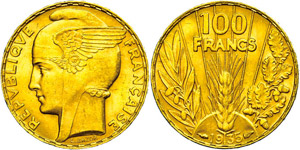 Frankreich 100 Francs, Gold, 1935, ... 