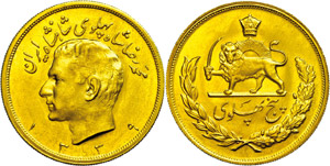 Coins Persia 5 Pahlavi, Gold, 1960 ... 