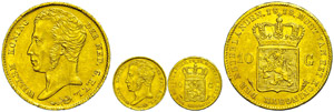 The Netherlands 10 Guilder, Gold, ... 