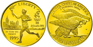 Coins USA 5 dollars, Gold, 1995, ... 