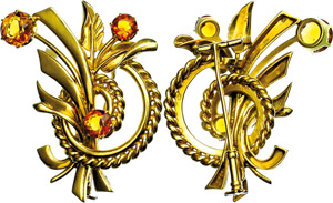 Gold and silver jewellery Brooch, ... 
