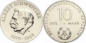 GDR 10 Mark, 1975 A, proof, to the ... 