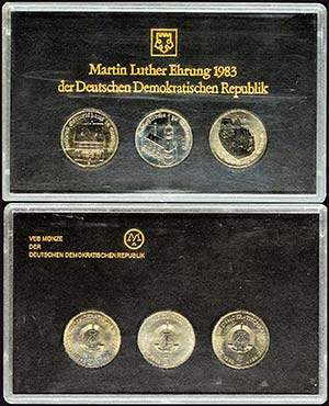 GDR normal use Coin sets 3 x 5 ... 