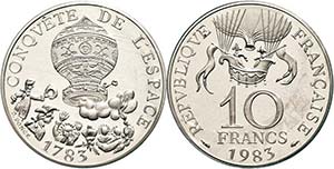 France 10 Franc, 1983, Piéfort, ... 