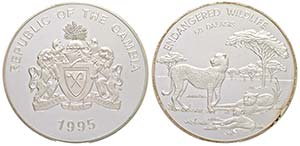 Gambia 50 Dalasis, 1995, silver, ... 