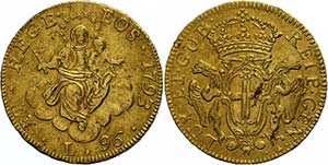 Italien Genua, 96 Lire, Gold, ... 