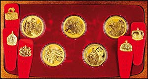 Austria 5 x 100 Euro, Gold, ... 