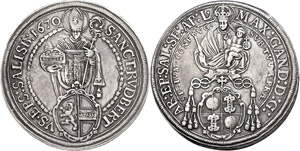 Salzburg Archdiocese Thaler, 1670, ... 