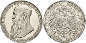 Saxony-Meiningen 2 Mark, 1915, ... 