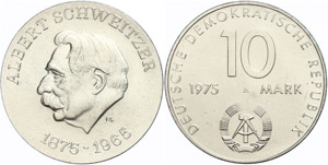 Münzen DDR 10 Mark, 1975, Probe, ... 