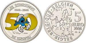 Belgium 5 Euro, 2008, 50 years The ... 