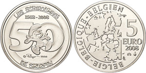 Belgium 5 Euro, 2008, 50 years The ... 
