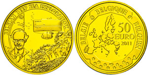 Belgium 50 Euro, Gold, 2011, ... 