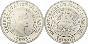 France 1, 5 Euro, 2003, 200 years ... 