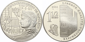France 1, 5 Euro, 2004, coronation ... 