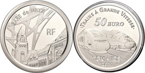 France 50 Euro, 2011, railroad in ... 