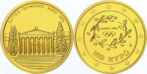 Greece 100 Euro, Gold, 2004, ... 