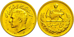Coins Persia 5 Pahlavi, Gold, 1961 ... 