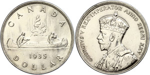 Canada 1 Dollar, 1935, 25. ... 