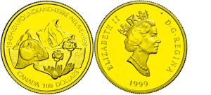 Canada 100 dollars, Gold, 1999, 50 ... 