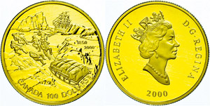 Canada 100 dollars, Gold, 2000, ... 