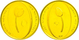 The Netherlands 10 Euro, Gold, ... 