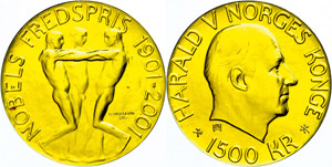 Norway 1500 coronas, Gold, 2001, a ... 