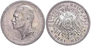 Hessen 3 Mark, 1917, Ernst Ludwig, ... 